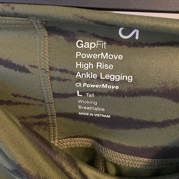 NWT- Gap High Rise Breathable Ankle Leggings, Large Tall , green, black, zebra - Picture 7 of 7